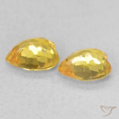 0.84ct Natural Golden Sapphire, Heart Shape, 4.7x4.7 mm