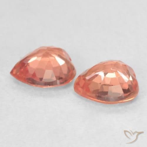 0.79ct Natural Orange Red Sapphire, Heart Shape, 4.6x4.5 mm