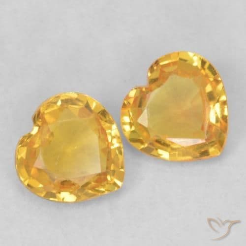 0.70ct Golden Orange Sapphire, Heart Shape, 4.5x4.4 mm