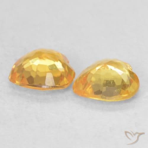 0.70ct Golden Orange Sapphire, Heart Shape, 4.5x4.4 mm