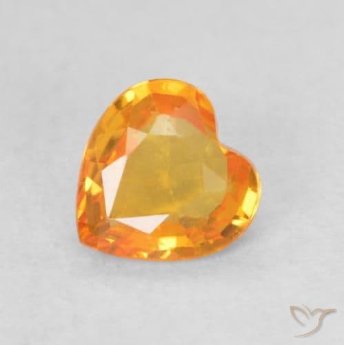 0.41ct Natural Gold Sapphire, Heart Shape, 4.7x4.7 mm