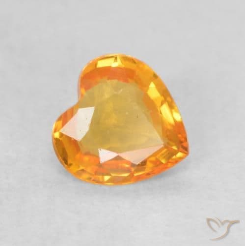 0.41ct Natural Gold Sapphire, Heart Shape, 4.7x4.7 mm