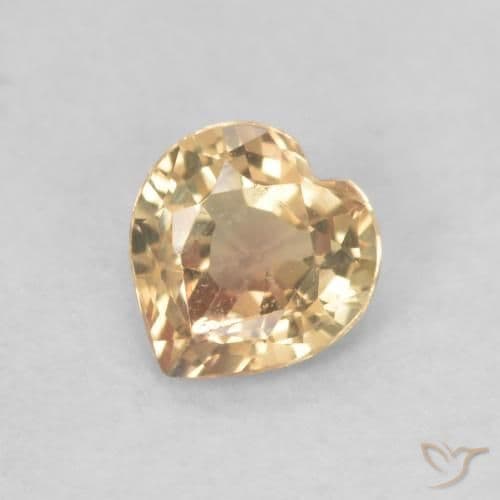 0.39ct Natural Golden Sapphire, Heart Shape, 4.5x4.3 mm