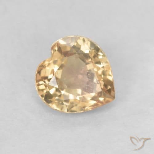 0.39ct Natural Golden Sapphire, Heart Shape, 4.5x4.3 mm
