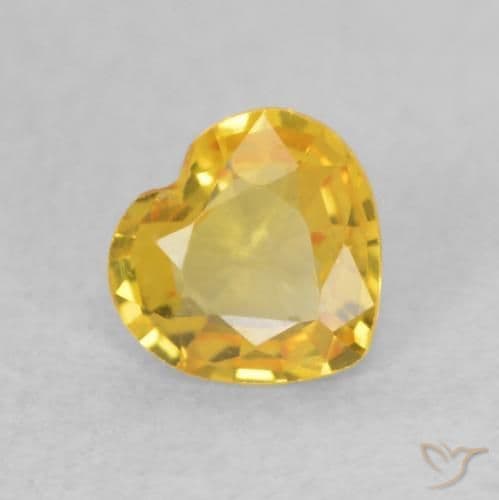 0.39ct Golden-Orange Sapphire, Heart Shape, 4.9x4.7 mm
