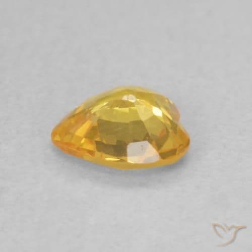0.39ct Golden-Orange Sapphire, Heart Shape, 4.9x4.7 mm