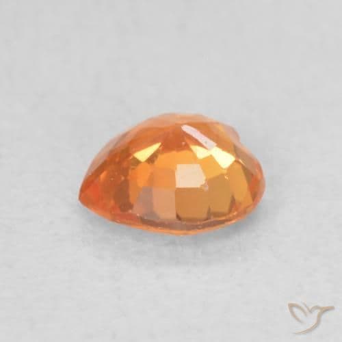 0.40ct Medium Orange Sapphire, Heart Shape, 4.6x4.5 mm
