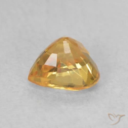 0.53ct Natural Orange-Gold Sapphire, Heart Shape, 4.6x4.5 mm