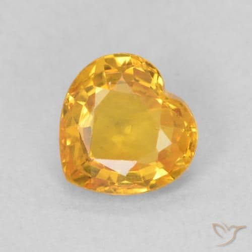 0.45ct Medium Golden Sapphire, Heart Shape, 4.8x4.7 mm