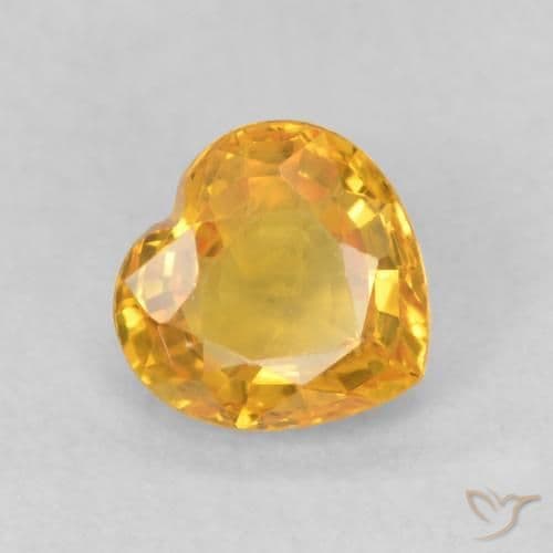 0.45ct Medium Golden Sapphire, Heart Shape, 4.8x4.7 mm