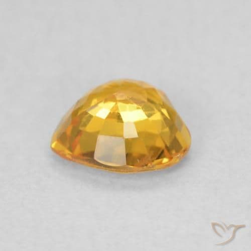 0.45ct Medium Golden Sapphire, Heart Shape, 4.8x4.7 mm