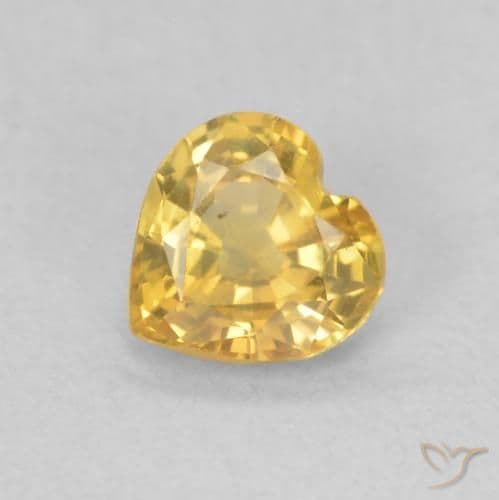 0.39ct Natural Golden Sapphire, Heart Shape, 4.5x4.5 mm