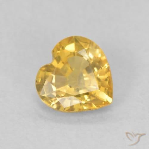0.39ct Natural Golden Sapphire, Heart Shape, 4.5x4.5 mm