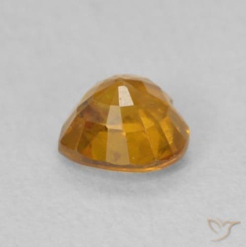 0.54ct Deep Orange-Gold Sapphire, Heart Shape, 4.6x4.5 mm