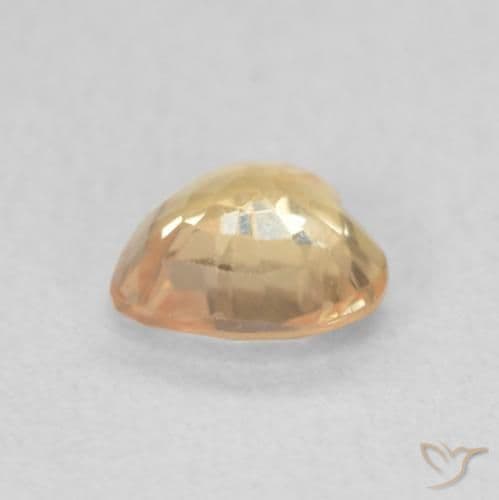 0.48ct Light Peachy Golden Sapphire, Heart Shape, 4.8x4.7 mm