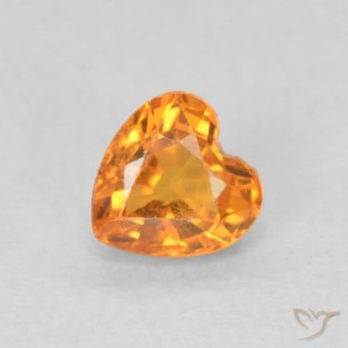 0.38ct Apricot Orange Sapphire, Heart Shape, 4.2x4.1 mm