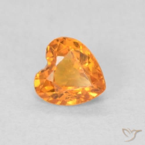 0.38ct Apricot Orange Sapphire, Heart Shape, 4.2x4.1 mm