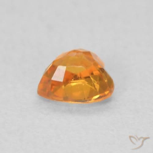 0.38ct Apricot Orange Sapphire, Heart Shape, 4.2x4.1 mm
