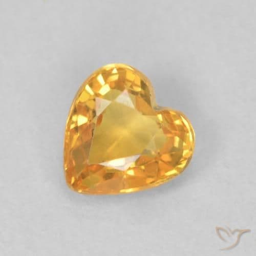 0.46ct Natural Dark Golden Sapphire, Heart Shape, 4.6x4.6 mm