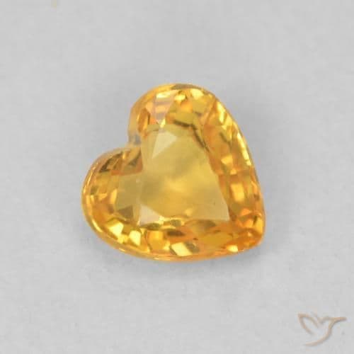 0.46ct Natural Dark Golden Sapphire, Heart Shape, 4.6x4.6 mm