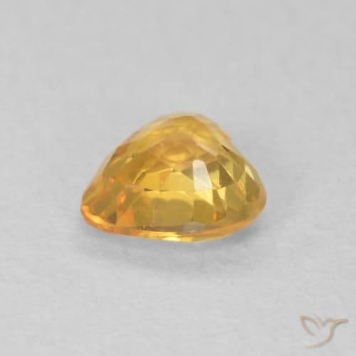 0.46ct Natural Dark Golden Sapphire, Heart Shape, 4.6x4.6 mm