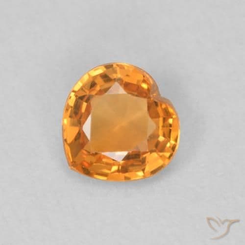 0.40ct Apricot Orange Sapphire, Heart Shape, 4.3x4.3 mm