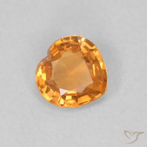0.36ct Orange Brown Sapphire, Heart Shape, 4.4x4.3 mm