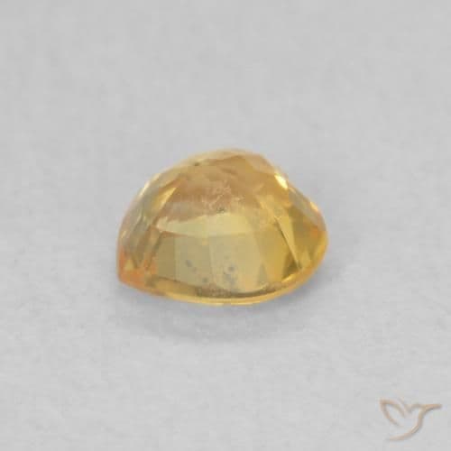 0.44ct Natural Bright Gold Sapphire, Heart Shape, 4.5x4.4 mm