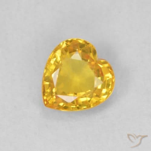 0.43ct Natural Golden Sapphire, Heart Shape, 4.7x4.5 mm