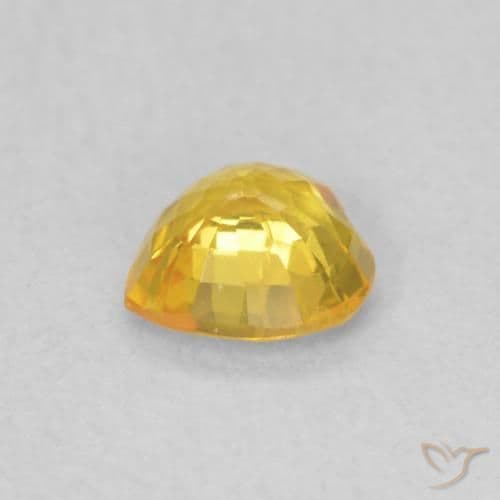 0.43ct Natural Golden Sapphire, Heart Shape, 4.7x4.5 mm