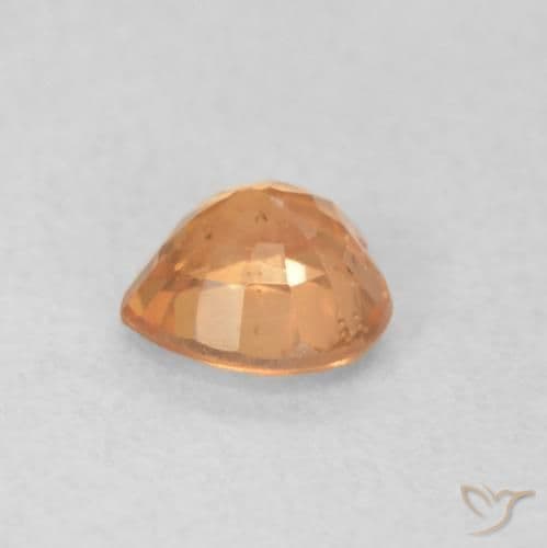 0.48ct Bright Orange Sapphire, Heart Shape, 4.6x4.5 mm