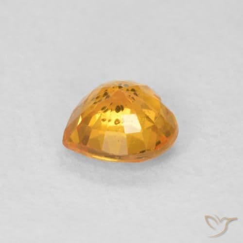 0.40ct Intense Orange Sapphire, Heart Shape, 4.5x4.4 mm
