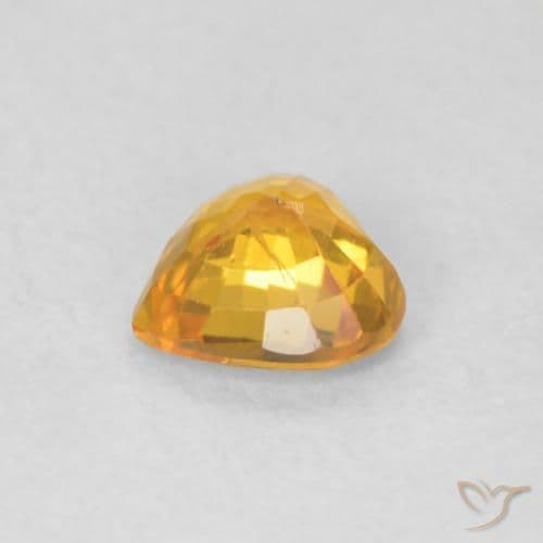 0.48ct Apricot Orange Sapphire, Heart Shape, 4.7x4.6 mm