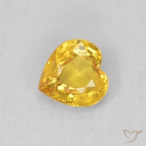 0.41ct Natural Golden Sapphire, Heart Shape, 4.5x4.4 mm