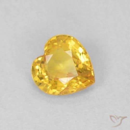 0.41ct Natural Golden Sapphire, Heart Shape, 4.5x4.4 mm