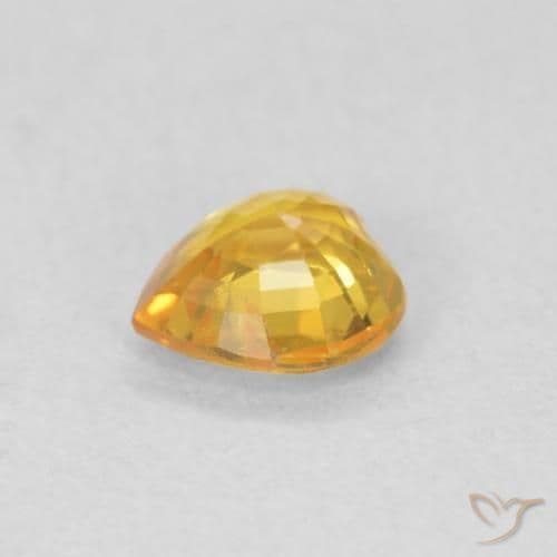 0.41ct Natural Golden Sapphire, Heart Shape, 4.5x4.4 mm