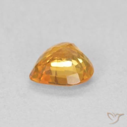 0.47ct Natural Orange-Gold Sapphire, Heart Shape, 4.8x4.7 mm