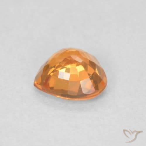 0.46ct Medium Orange Sapphire, Heart Shape, 4.6x4.6 mm