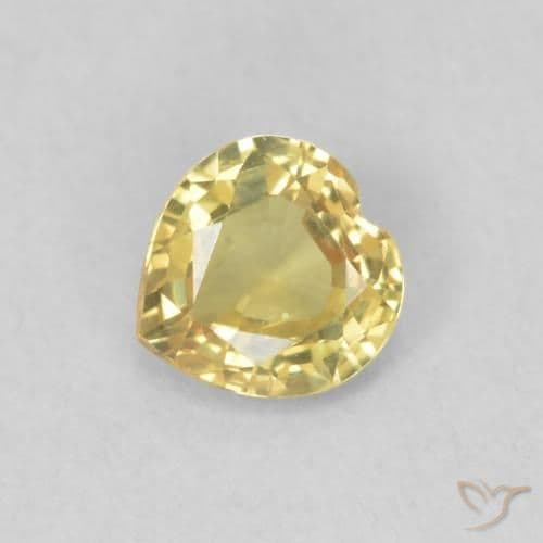 0.45ct Tuscany Yellow Sapphire, Heart Shape, 4.7x4.6 mm