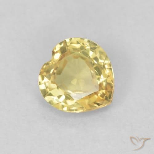 0.45ct Tuscany Yellow Sapphire, Heart Shape, 4.7x4.6 mm