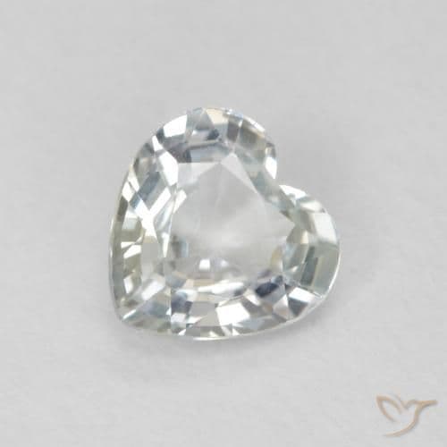 0.79ct Pale Yellow Green Sapphire, Heart Shape, 5.7x5.6 mm