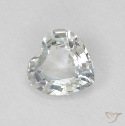 0.79ct Pale Yellow Green Sapphire, Heart Shape, 5.7x5.6 mm