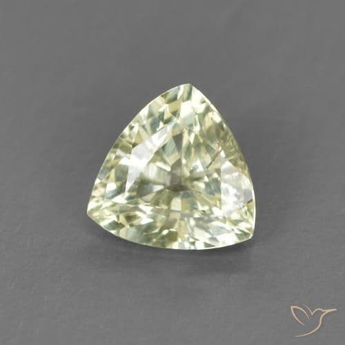 0.66ct Pale Lime Green Sapphire, Trillion, 5.3x5.2 mm