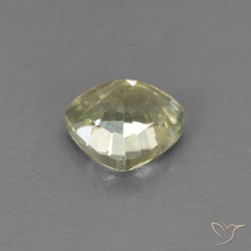 0.66ct Pale Lime Green Sapphire, Trillion, 5.3x5.2 mm