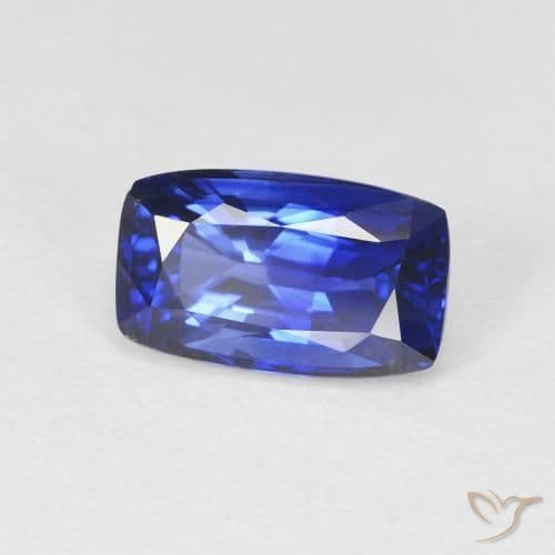 2.20ct Natural Royal Blue Sapphire, Cushion Cut, 9.1x5.5 mm