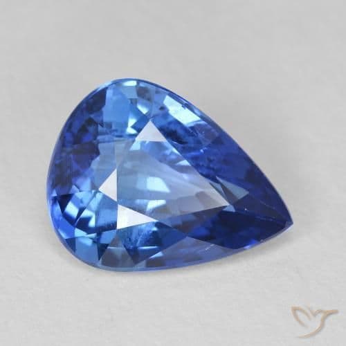 3.55ct Medium Dark Blue Sapphire, Pear Shape, 10.8x8.4 mm