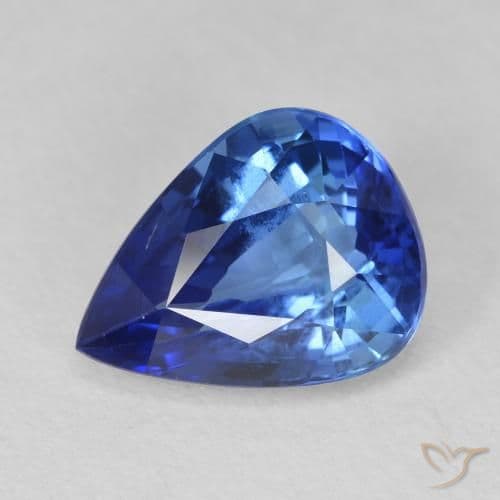 3.55ct Medium Dark Blue Sapphire, Pear Shape, 10.8x8.4 mm