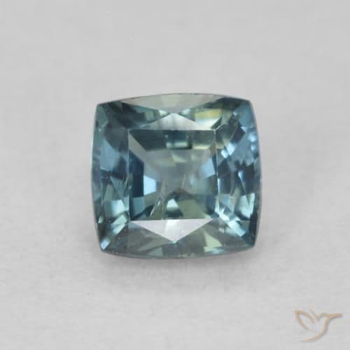 0.64ct Natural Teal Sapphire, Cushion Cut, 4.5x4.4 mm