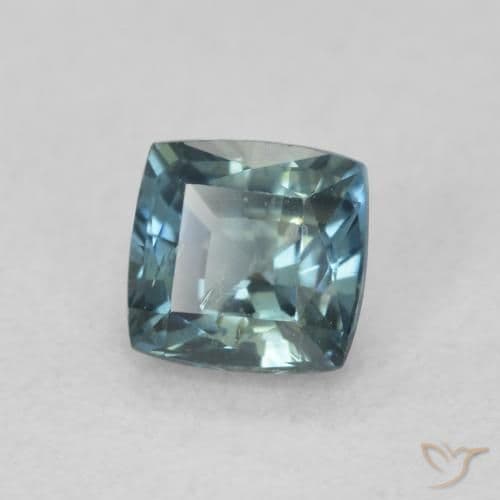 0.64ct Natural Teal Sapphire, Cushion Cut, 4.5x4.4 mm