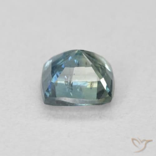 0.64ct Natural Teal Sapphire, Cushion Cut, 4.5x4.4 mm